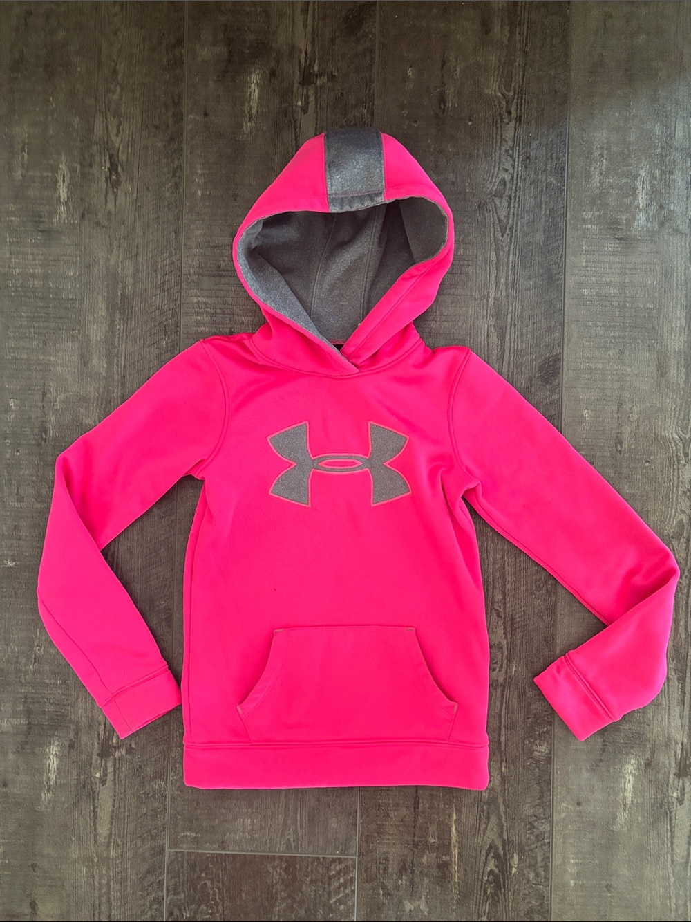 Under Armour Bright Pink Hoodie with Gray Logo